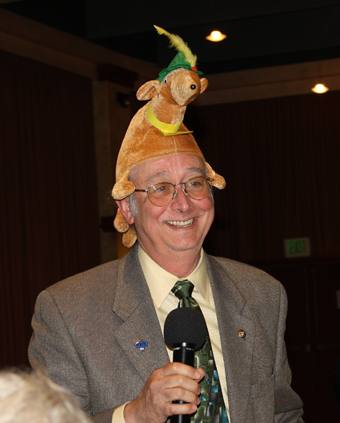 Pres Mark modeling his new gift