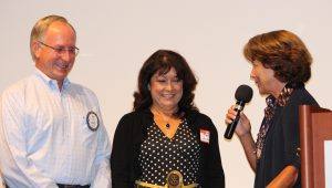 Jeff & Patty Kolin with Paul Harris Fellow award